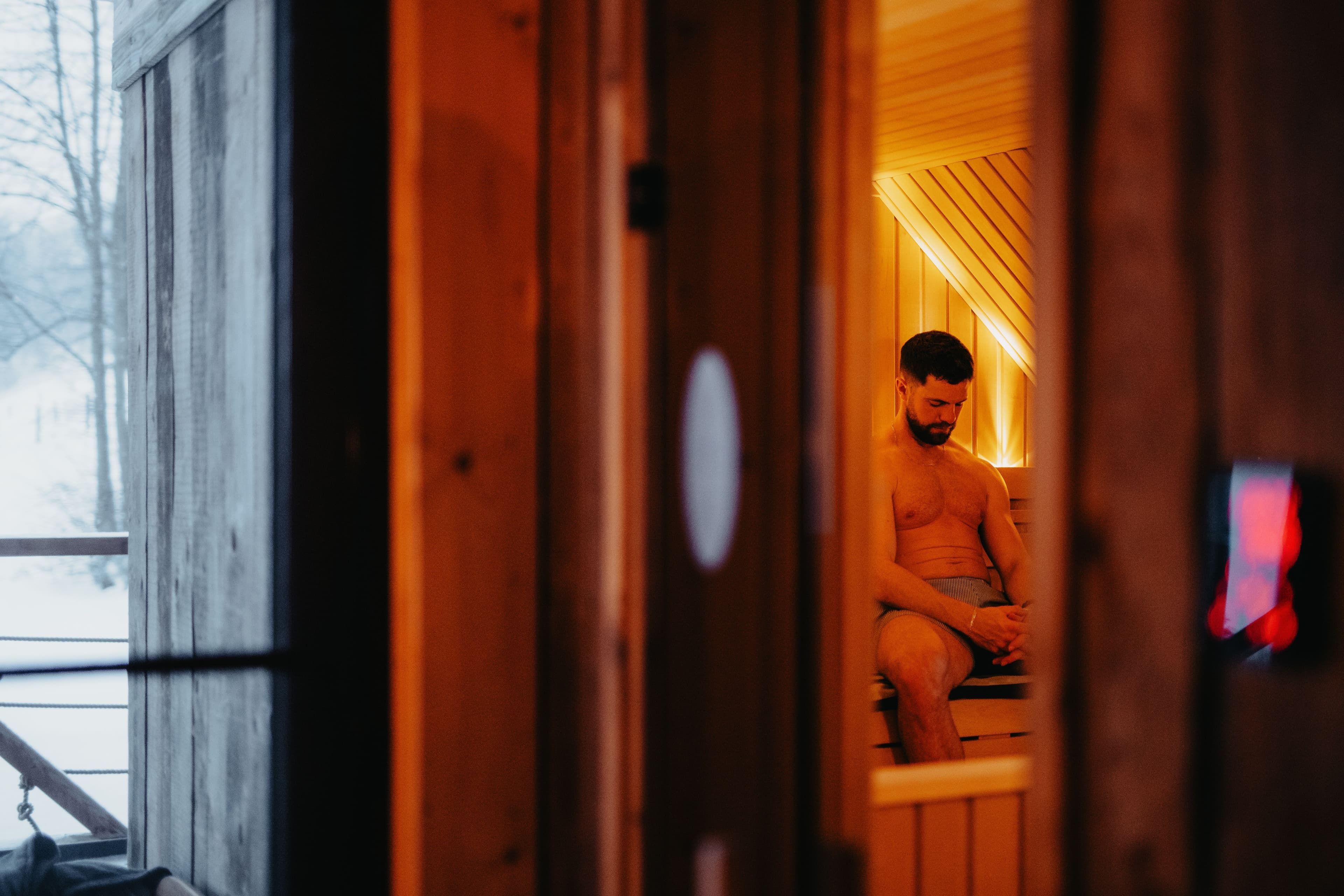 Interiorul saunei finlandeze